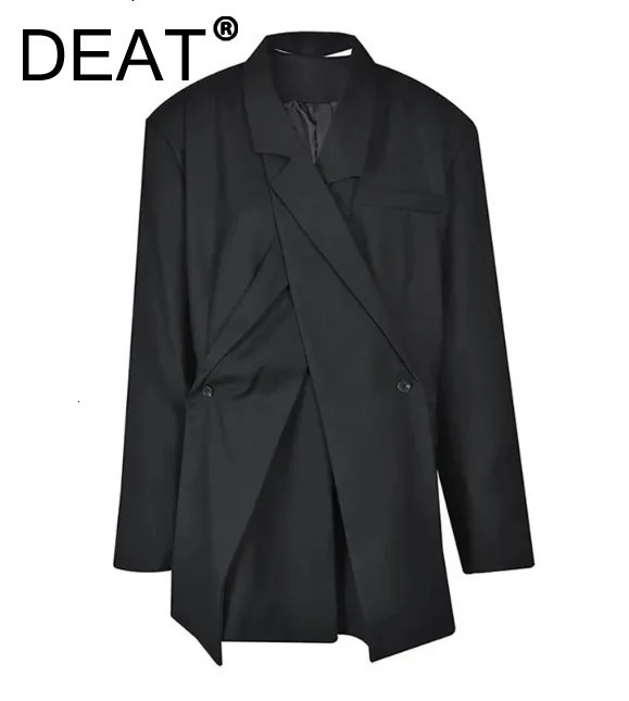 Dear Fashion Women's Detachable Collar Double Chest Loose Deconstructed Suit Jacket 2024 Autumn New Collection 17A5353