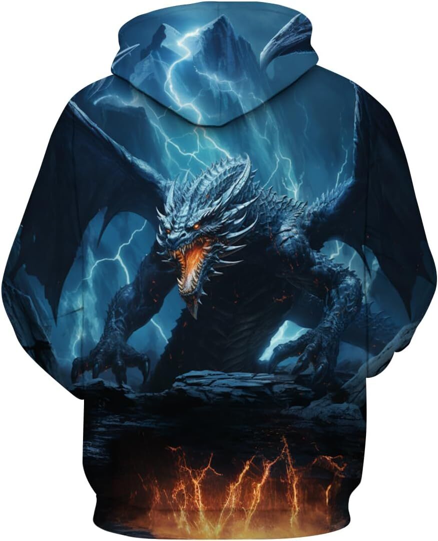Hoodie for Mens Womens Traditional Dragon Hoodie Funny Anime Graphic Sweatshirts Graphic Hoodies sweatshirt Hip hop Warmth