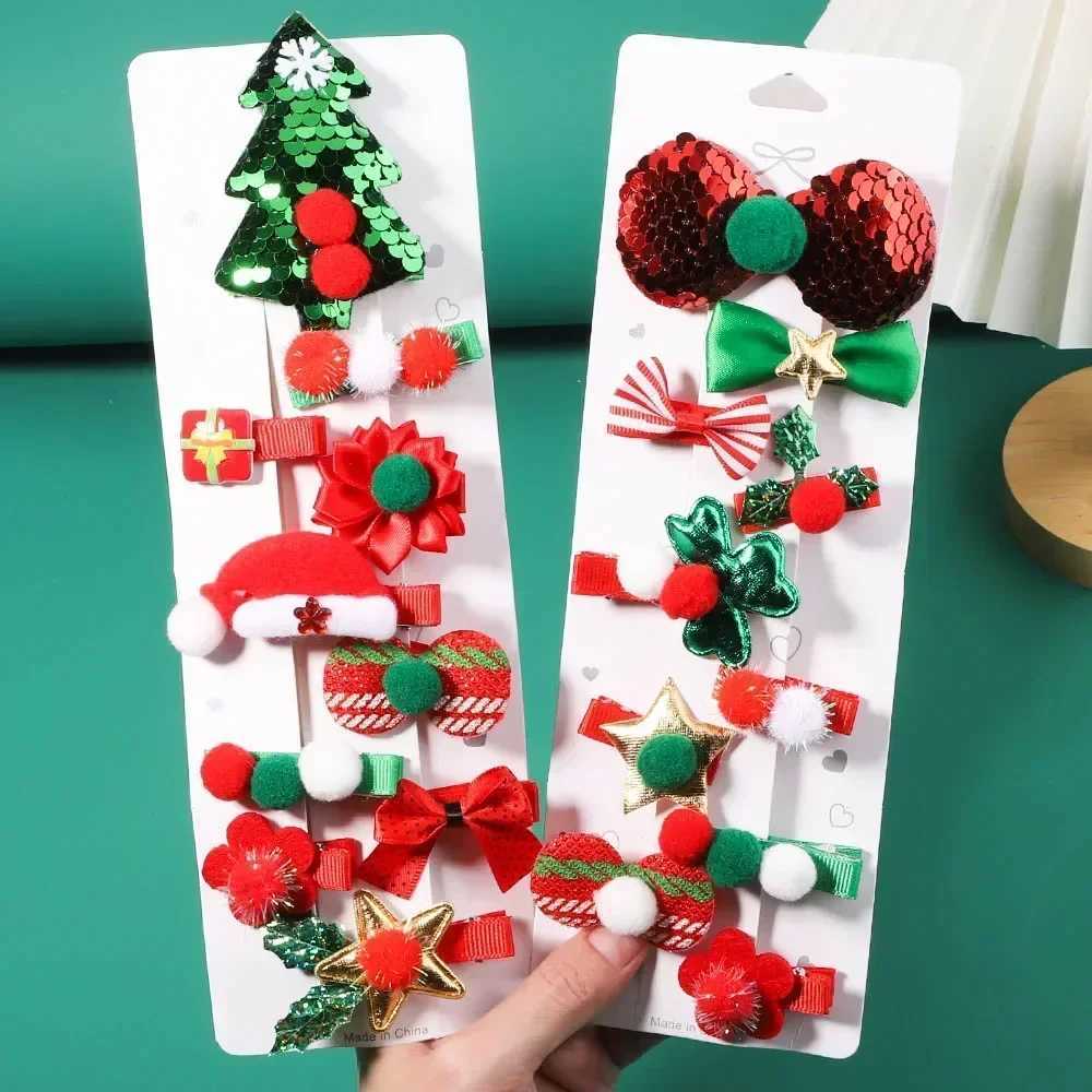 5pcs/set New Christmas Hairpin Christmas Tree Snowflake Hair Clips Party Headwear Festival Girls Baby Hair Accessories GiftsX241022