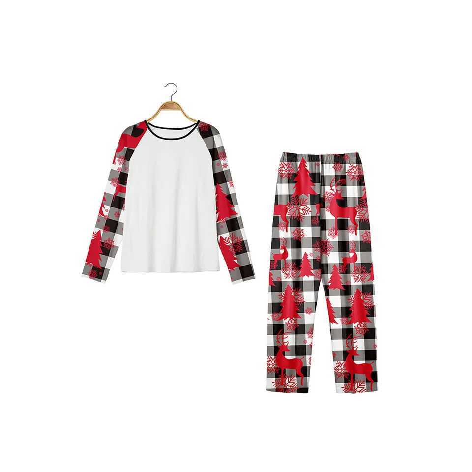 Home Clothes Parent-child Matching Outfits Sublimation Blanks Polyester Long Sleeves For Heat Transfer Print Xmas Pajamas SuitXJ241008
