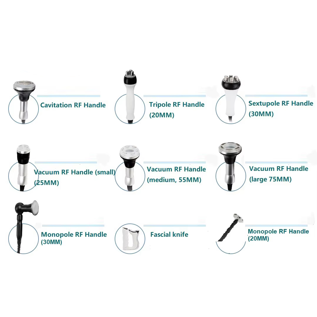 Beauty Salon 9 in 1 Vacuum Cavitation Fast Body Shaping Fat Blasting for Slimming RF Skin Tightening Dredging Meridians Face Lifting Beauty Machine