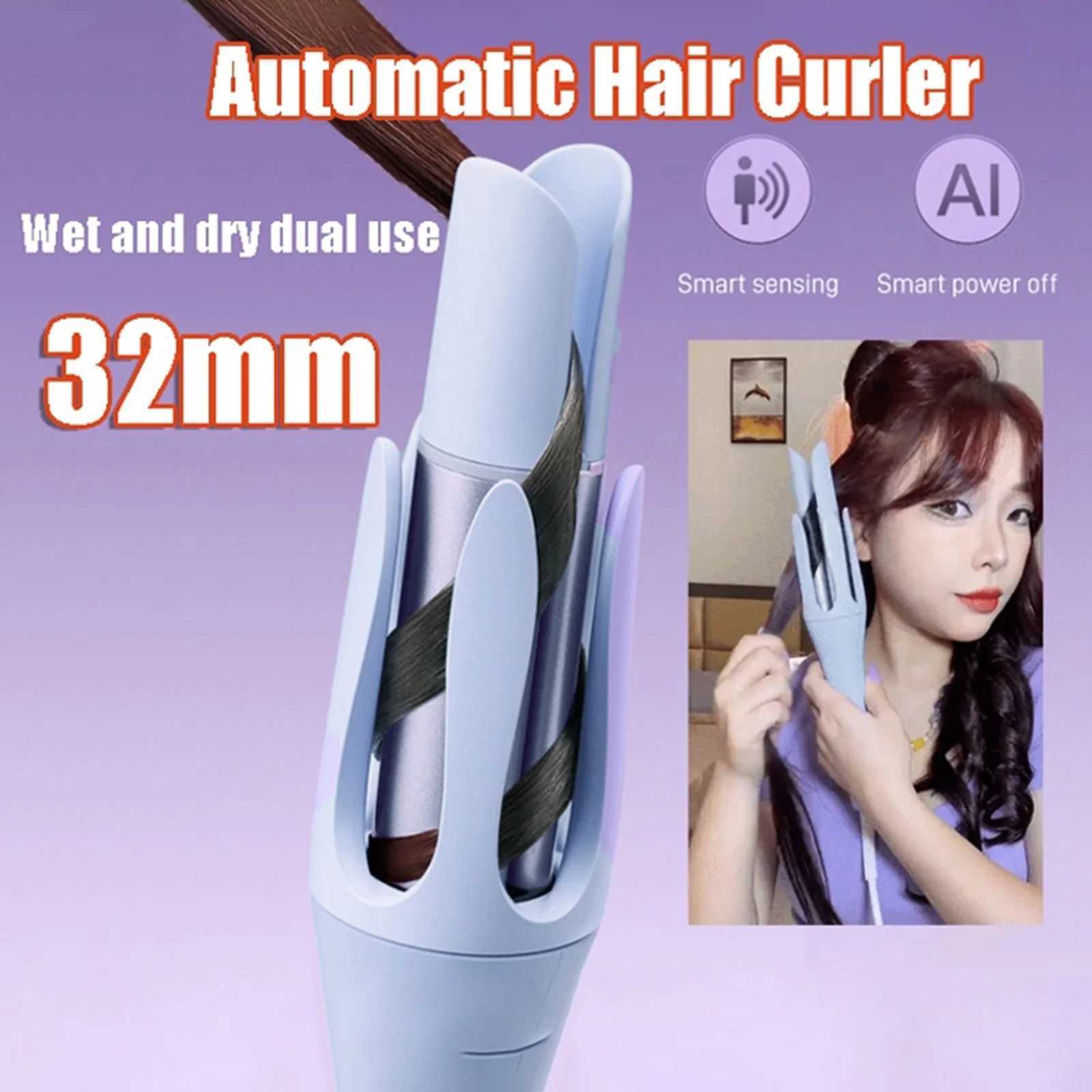 New Arrival Rotating electric curling iron with adjustable temperature control for long short and thick hair Z241022