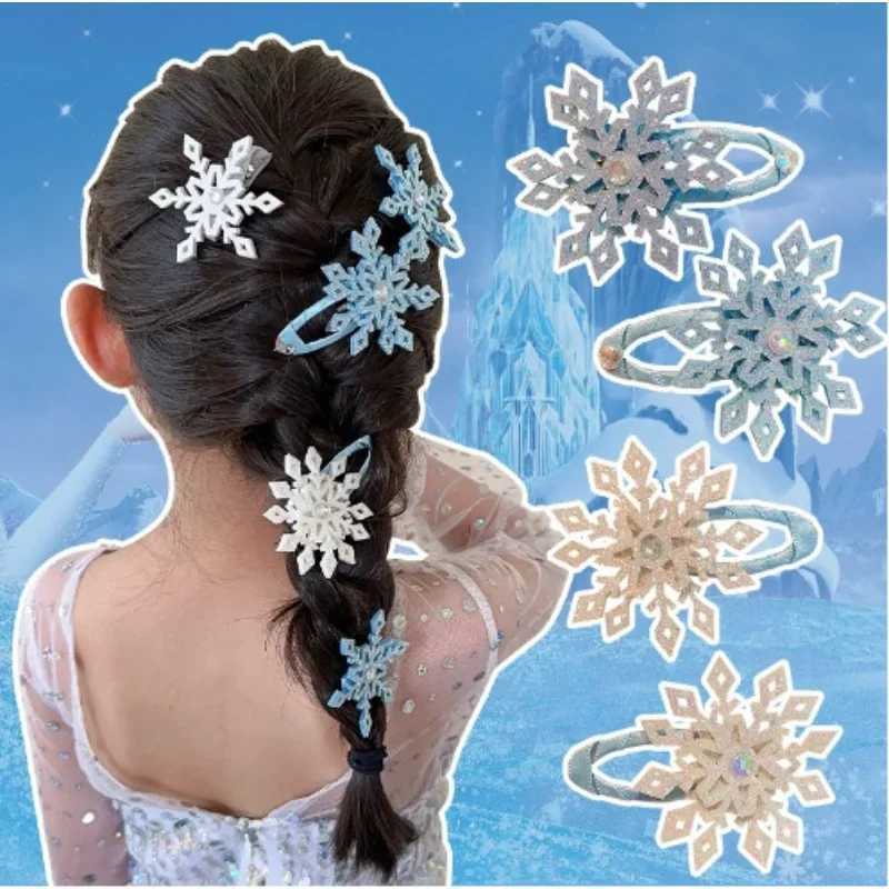 2Pcs Blue White Snowflake Hair Clip Children Headwear Fashion Snowflake Hairpins Barrettes Christmas New Year Hair AccessoriesX241022