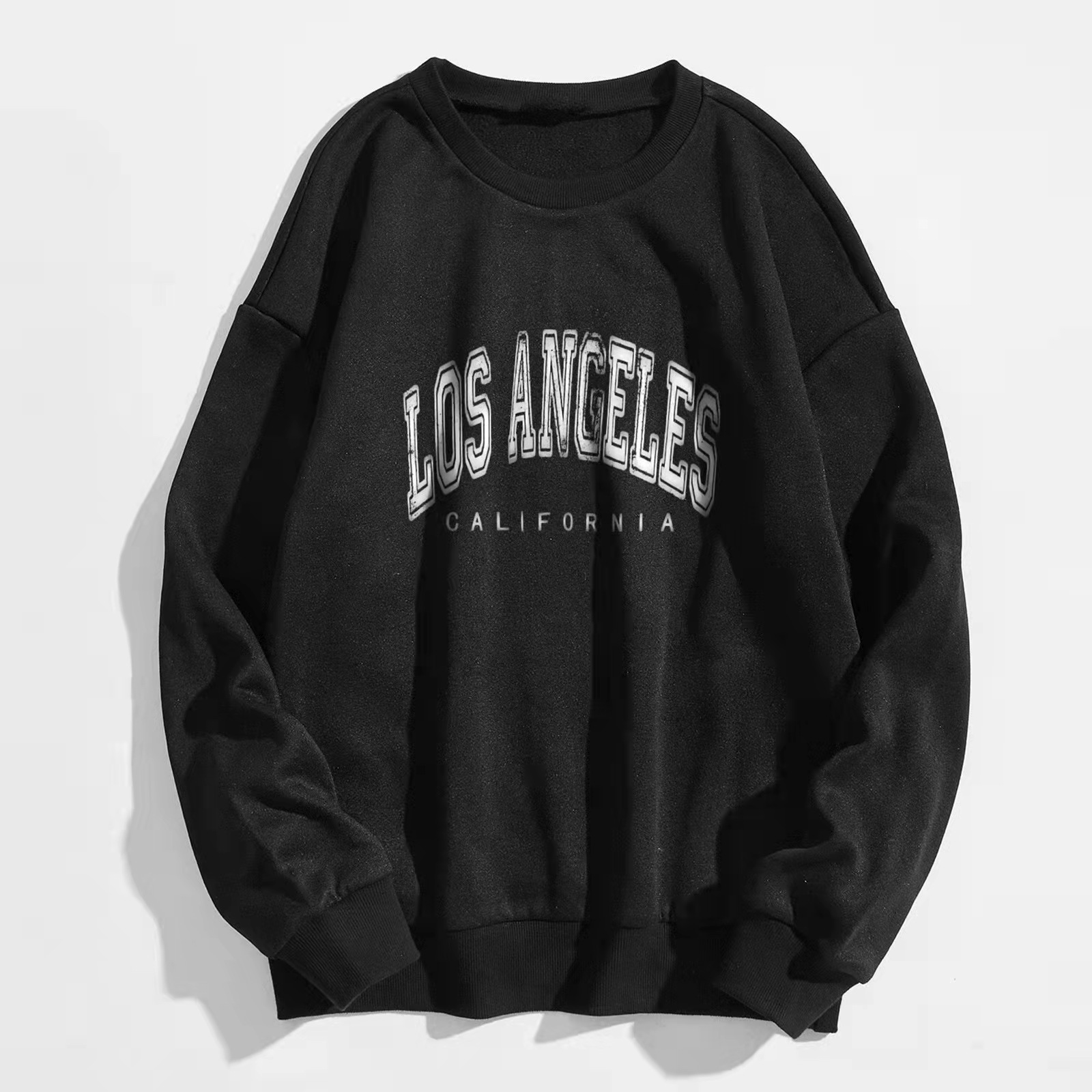 Women Sweatshirt Cotton Pullover Jumper Letter Print Loose Women Casual Versatile Round Neck