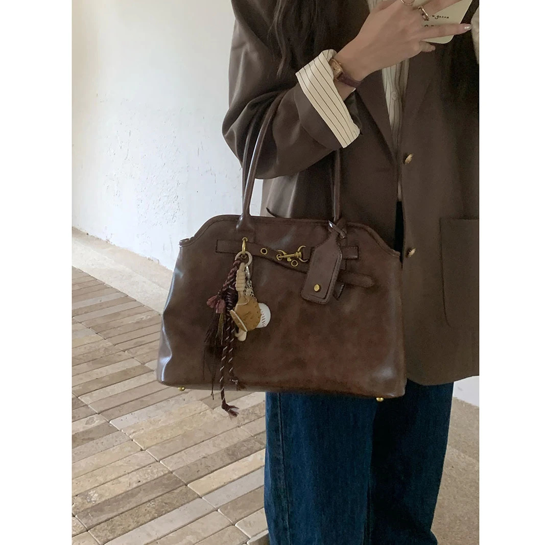 PU Hot Vintage Leather Shoulder Bag - Large Capacity Tote Handbag For Women -