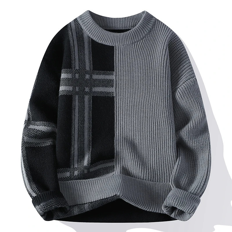 Pull Homme Fall Winter High End y Wool Sweater Men Korean Plaid Pullovers Thick Warm Mens Christmas Jumper S251110HRJD