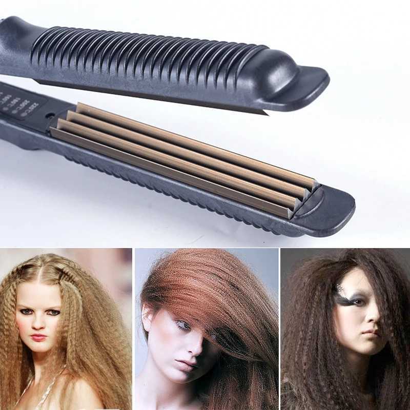 New Arrival Household corrugated iron hair corrugated anti scaling curling iron corrugated iron narrow plate styling tool 110-220V Z241022