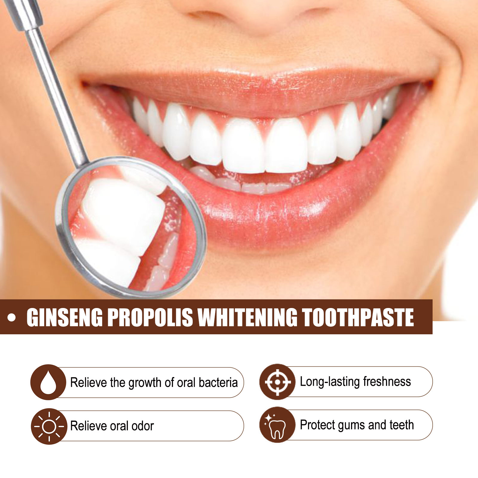 US stock EELHOE Ginseng Propolis Whitening Toothpaste Cleans Teeth Stains and Mouth Odor Whitening Toothpaste Teeth and Gum Care