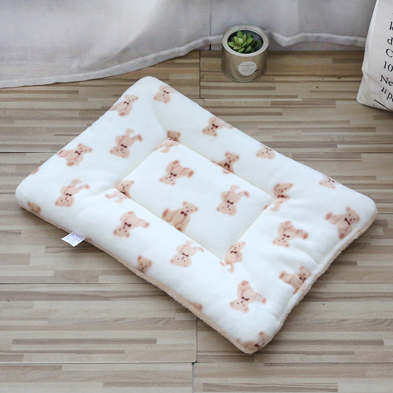 Thickened plush cushion cat litter cat sleeping mat kennel coral velvet dog blanket cotton pad warm nest pad