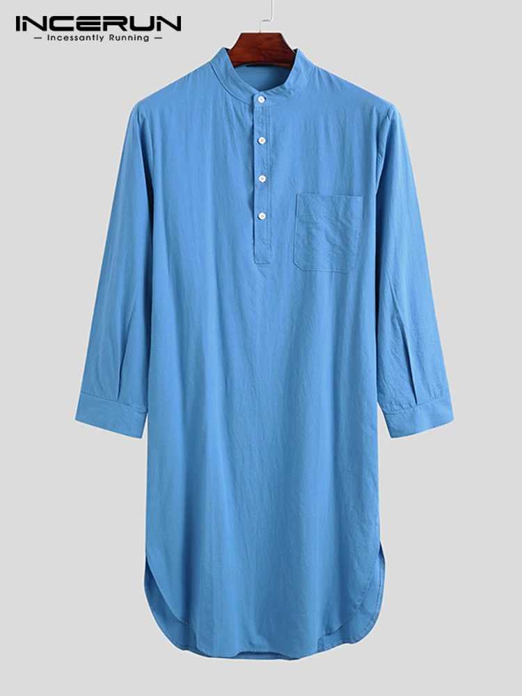 Fashionable solid full matching pajamas mens casual Sp robe long Sve round neck Sp shirt fashionable and comfortable pajamas W241023