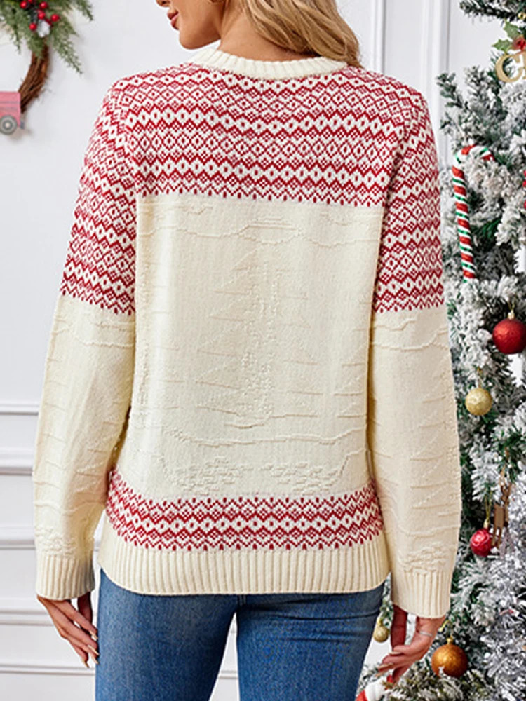 Ugly Sweater Christmas Xmas Women Elk Sequined Year Sweaters Pullover Top Jumper Long Sleeve Autumn Winter 40907 241021