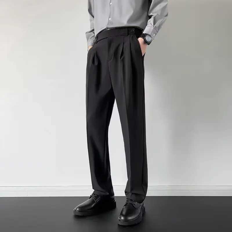 Mens Spring and Autumn British Light Mature Style Casual Pants Fashionable Business Straight Loose Casual Dress Pants M-2XLX241023