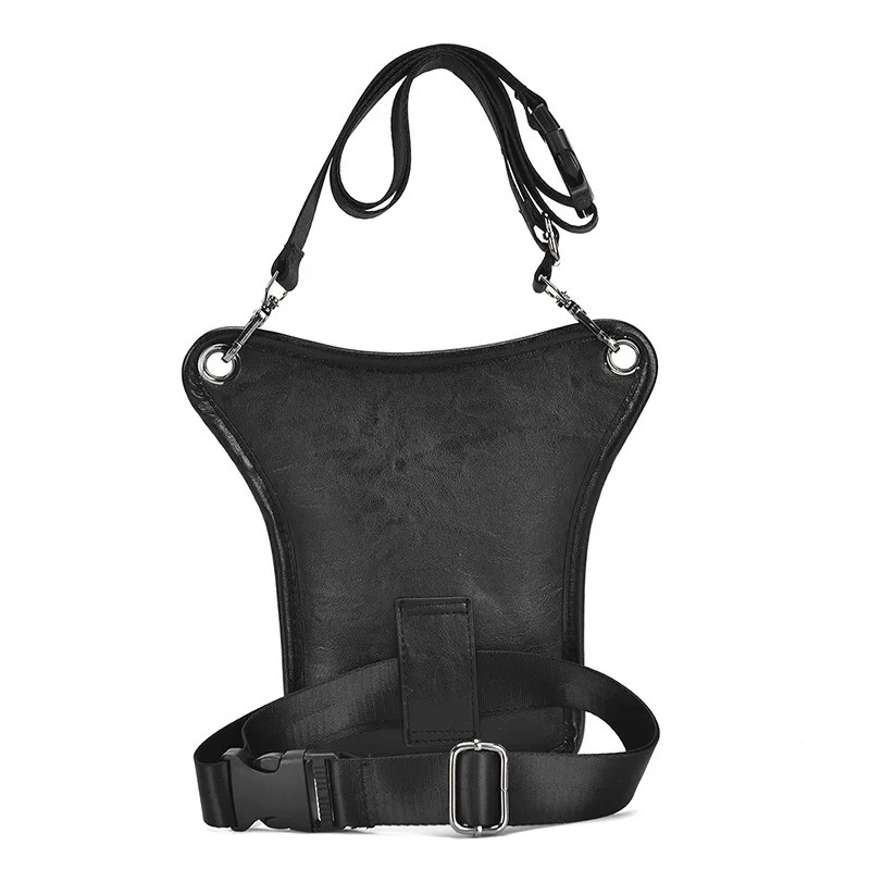 Retro Pu leather waist bag mens straight leg bag womens hip bag multifunctional motorcycle outdoor hiking camping 241023
