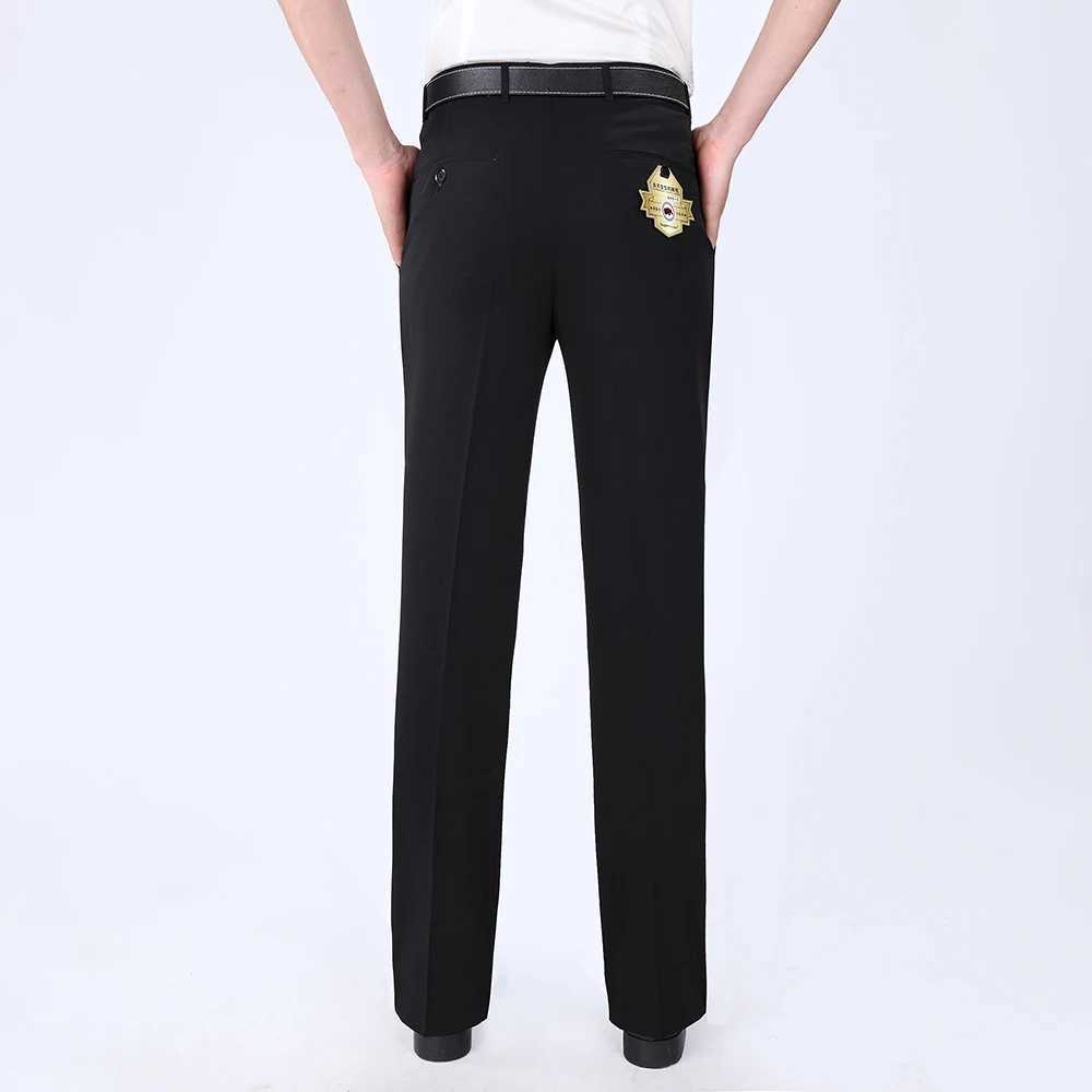 Summer Men Business Thin Silk Pants 29-56 Male Big Size Formal Classic Black Breathable Office Baggy Suit Trousers For MensX241023