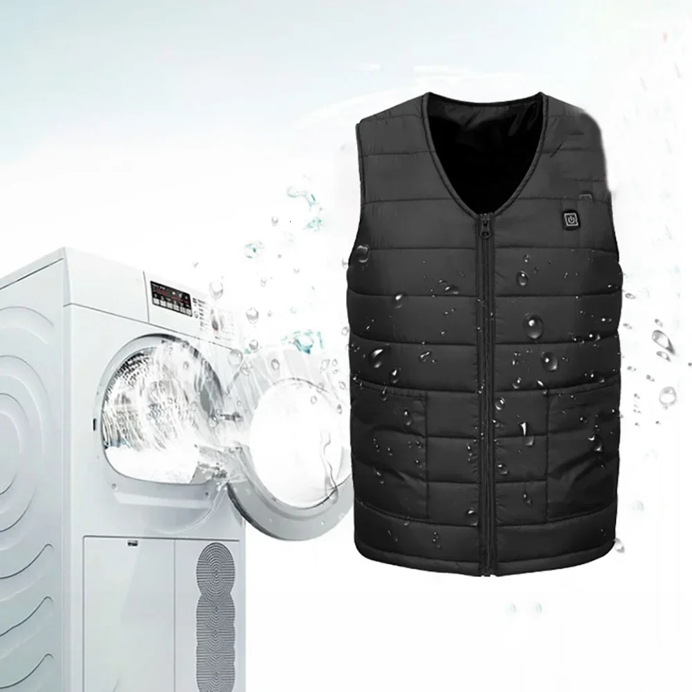 16 zone V-neck vest Usb intelligent vest mens and womens self heating sleeveless jacket winter down cotton jacket 7XL 241023