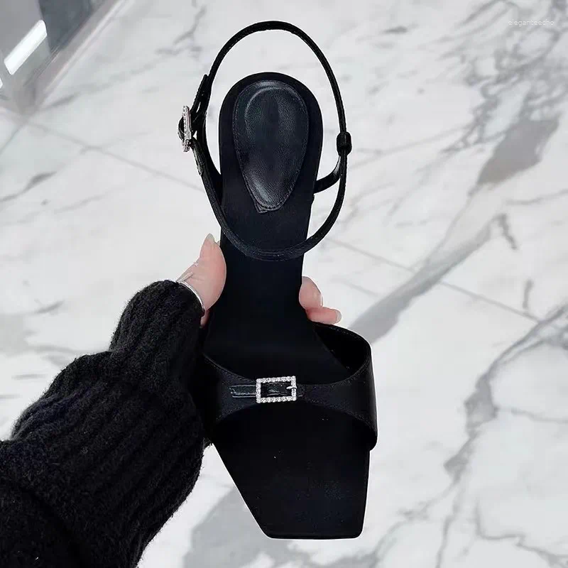 2025 S Fashion Designer Sandals Women S Shoes Sexy Summer Square High Heeled Head Stiletto Nightclub Platform