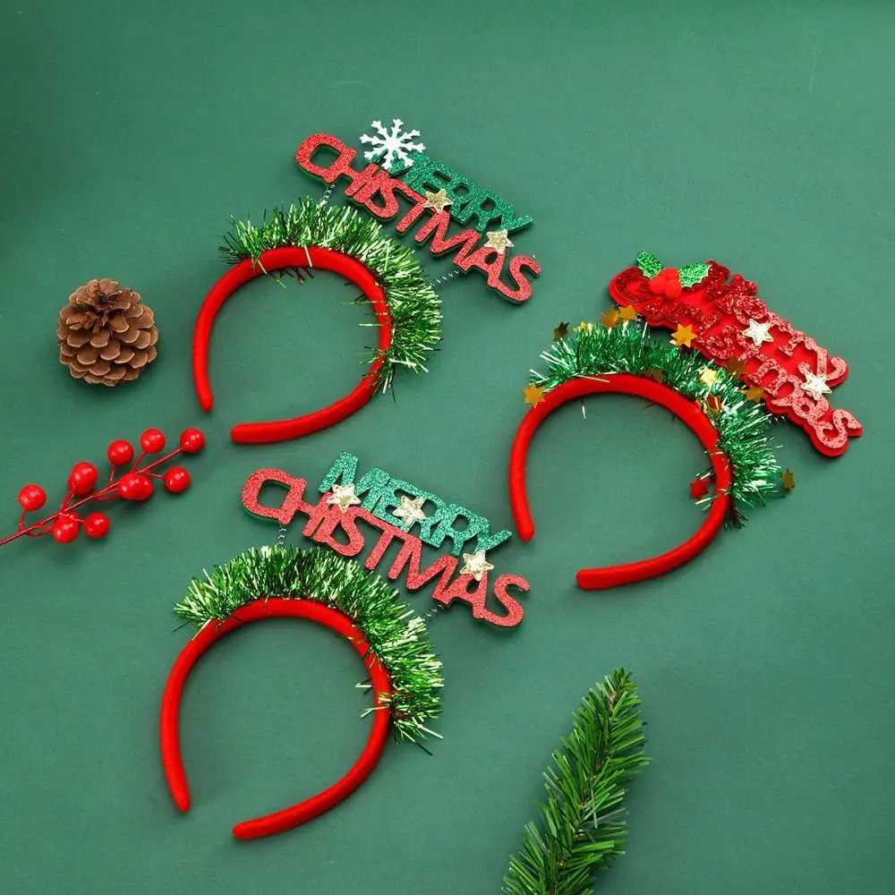 3pcs Cute Christmas Letters Headbands Non-slip Funny Christmas Hair Hoop Exquisite Wear-resistant Merry Christmas DecorationsX241022