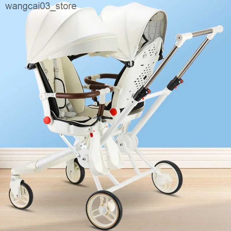 Strollers# Twin Strollers Double Pushchair For 2 Children Carro Para Bebs Gemelos Prams Portable Infant Buggy Foldable L240910