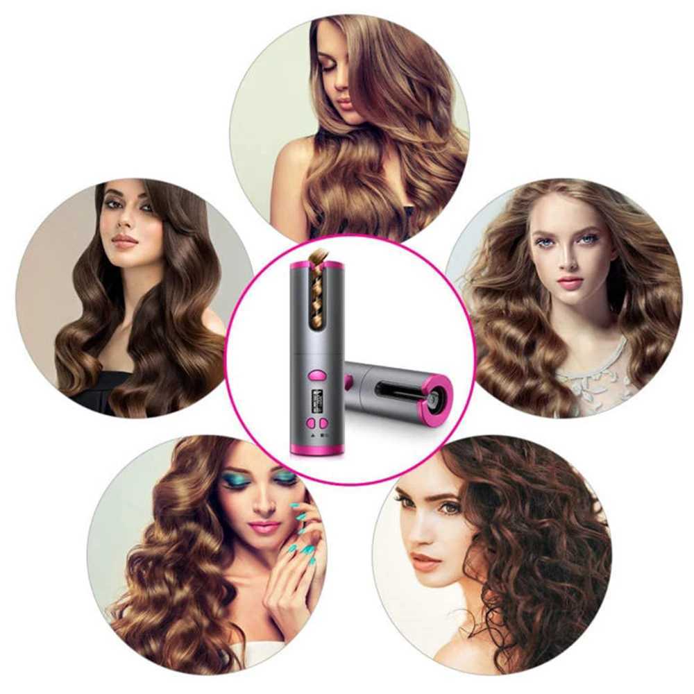 Curler Set Cordless Automatic Rotating Curler Iron LED Display Temperature Adjustable Styling Tool Wave Styling M250425