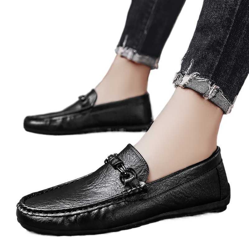 Men Dress Shoes Summer Mens Shoes Business Leather Shoes Dress British Casual Shoes Versatile Black Sports Shoes One Foot Trendy Shoes 241009