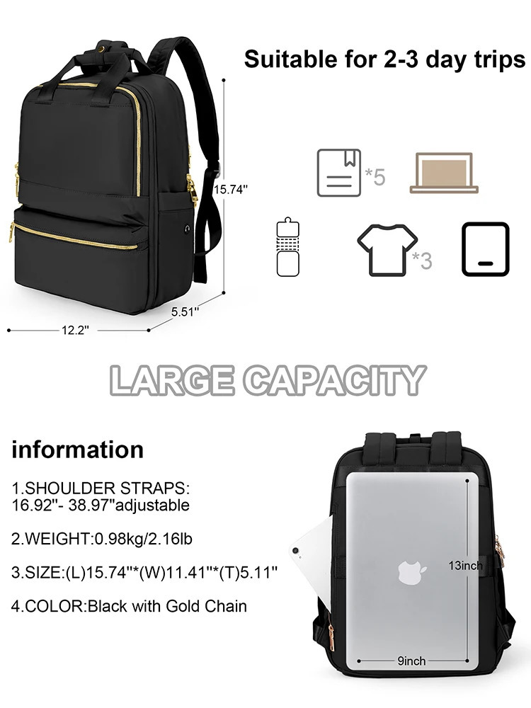Carry a backpack with you a large 15.6-inch laptop backpack approved by the travel backpack airline suitable for womens waterproof business backpacks 