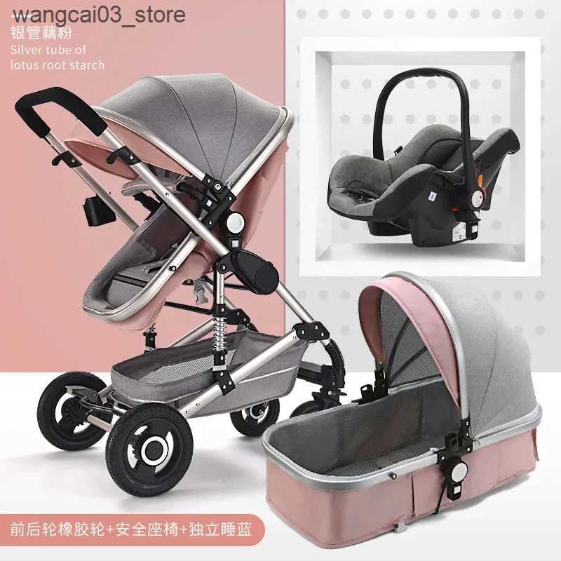 Strollers# Baby Stroller Lightweight Folding High Landscape Can Sit Lie Down Shock-absorbing Newborn Babies Childrens Handcart L240910