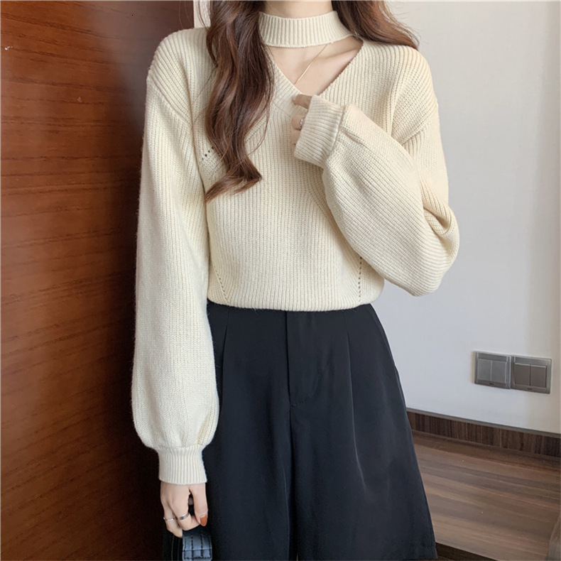 Ddmytoys Red Neck For Autumn Winter Women Clothing New Design A Sense Of Caution Knitted Sweater With Bottom Layer And Korean Version Top F1023#38