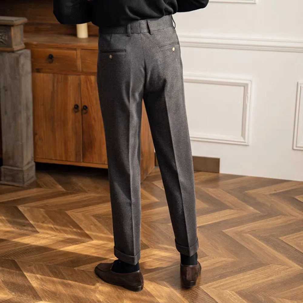 Mens Suit Pants High-End Casual Office British Style Trousers Temperament Trendy High Waist Suit Trousers Autumn Mens ClothesX241023