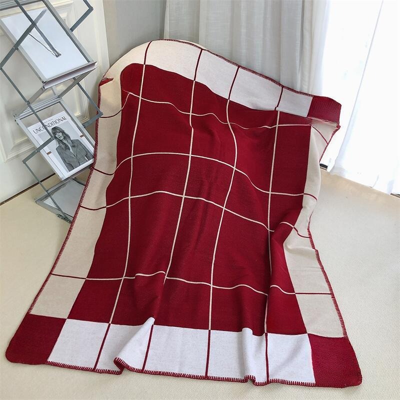 Designer Blanket Cashmere Soft Wool Scarf Shawl Portable Warm Plaid Sofa Bed Fleece Knitted Throw Blankets Letter Luxury Woven Wool Travel Home Decor Outdoor