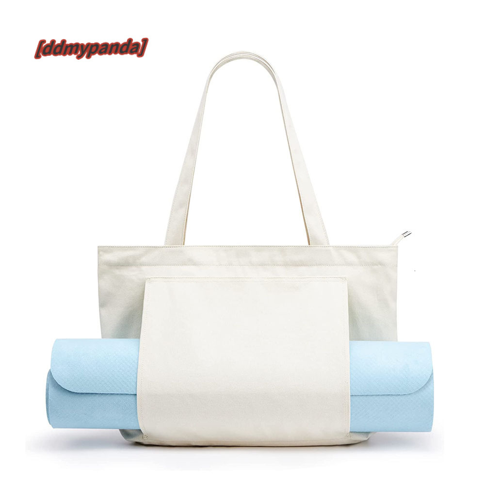 Women's canvas handbag, yoga mat, carrying pocket, travel, fitness, office bag, strap, one shoulder bag #22 ddmypanda