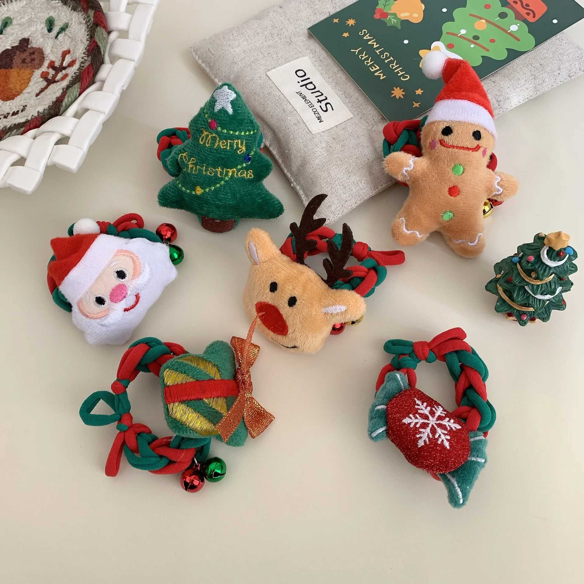 Christmas Deer Hair Ties High Elasticity Hairbands Deer cute Santa Claus Hair Ties Hair Chrismas Tree Accessories for WomenX241021