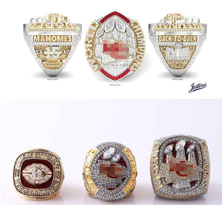 4pcs Chiefs American Football Team Champions Championship Ring with Wooden Display Box 2019 2022 Sport Souvenir Men Women boy Fan Gift 2024 R250425