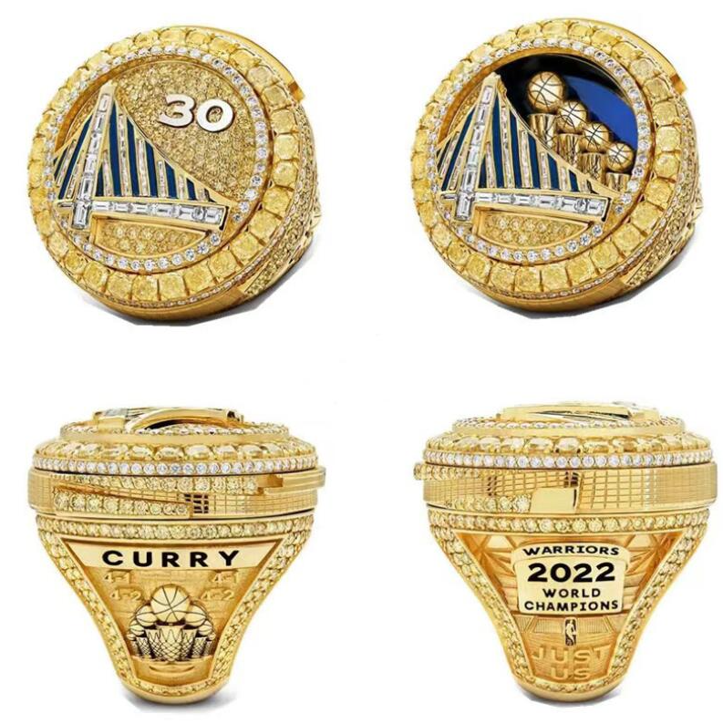 4pcs Curry Basketball Warriors Team Champions Championship Ring 2015 2017 2018 2022 Sport Souvenir Men Fan Gift R250425
