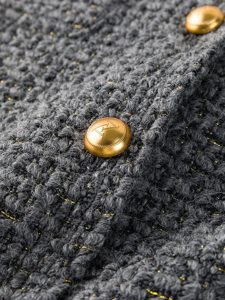 FSLE Office Womens French Style perfume Jacket Womens Autumn Winter Wool Tweed Womens Casual Coat 241023