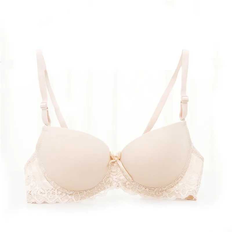 2017 New Women Sexy Lace Seamless 3/4 Cup Push Up Bra Adjustable Girls port Bra Size 34A-36BX241022