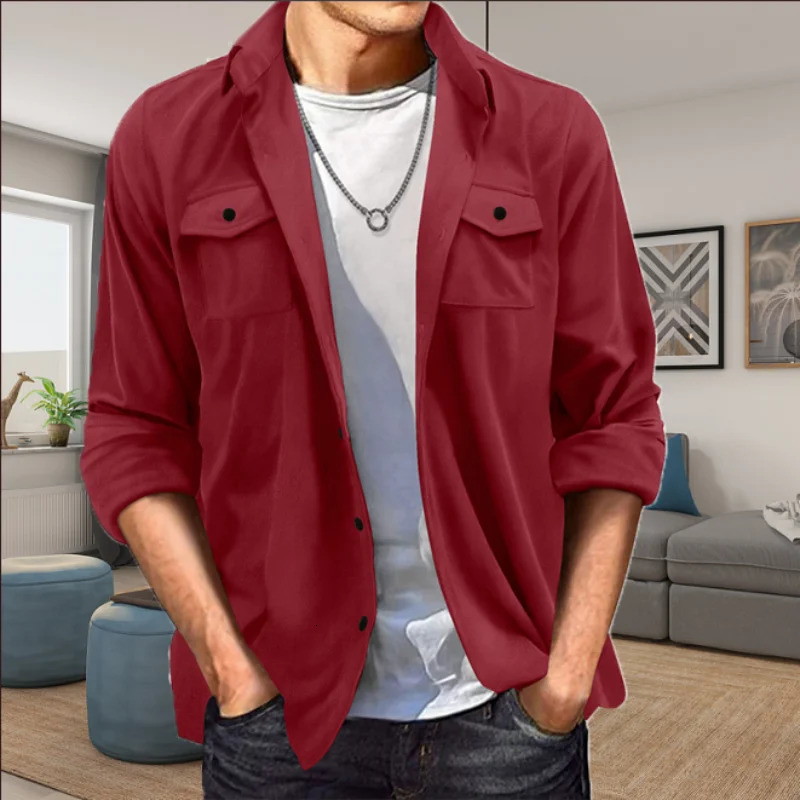 fashionable suede coat mens spring and autumn explosive casual loose and comfortable jacket top 241023