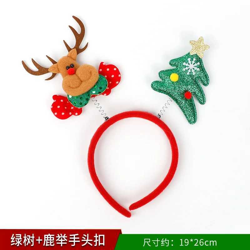 Red Christmas Hair Band Deer Horn Head Buckle Santa Claus Snowman Headwear Xmas Decoration Head Buckle Merry Christmas GiftX241021