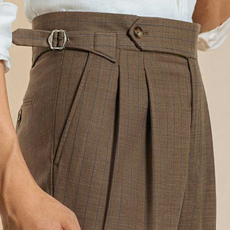 British Style Stripe Office Trousers Men Pant Trend Brand Fashion Casual Pant Pantalon De Vestir Hombre Trousers Pant For ManX241023