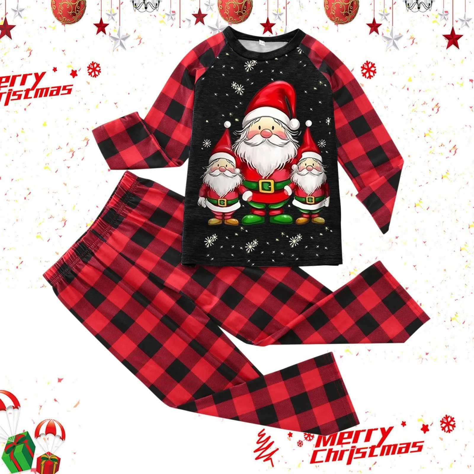 Christmas Sweet Parent-child Outfit Cute Santa Claus Patterned Clothing Mother And Daughter Matching Set pijamas navidad familiaXJ241008