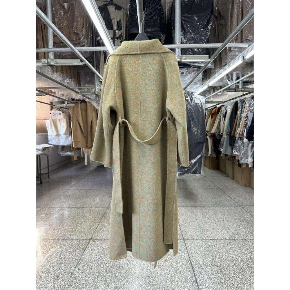 Large Lapel Woolen Jackets Autumn And Winter Korean Style Loose Lazy Lace-Up Women's Long Wool Coats Outerwear