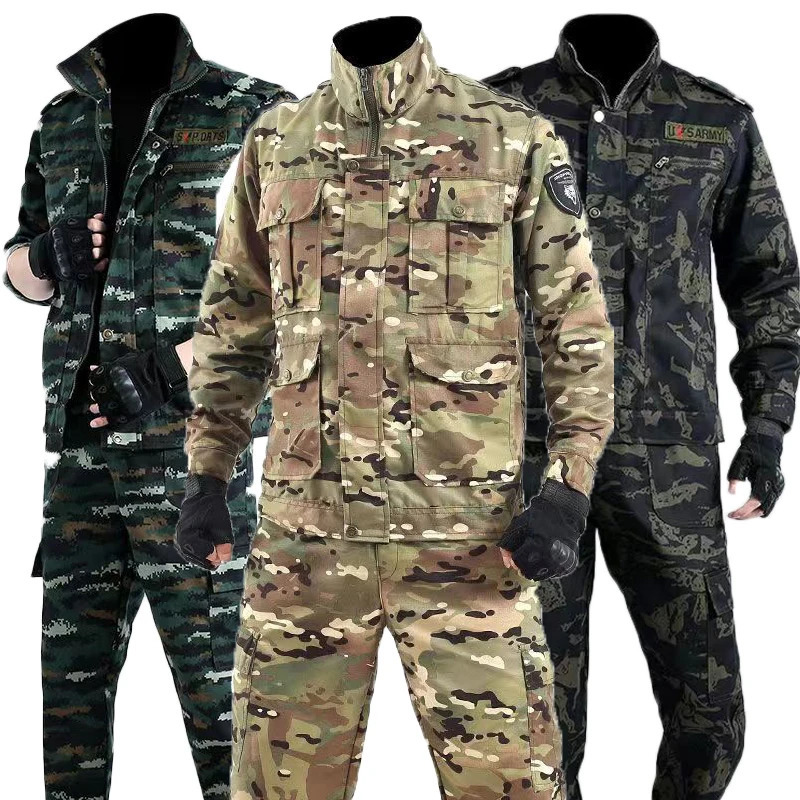 outdoor workwear for mens spring and autumn wear resistant and spray resistant camouflage workwear 241023