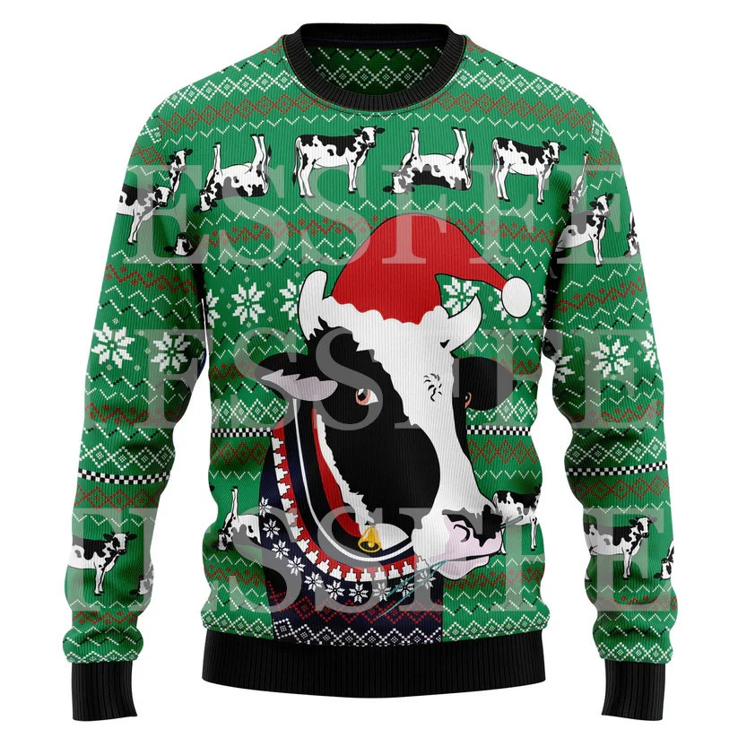 Halloween Dog Cat Bear Cotton Christmas Knitted Ugly Sweater Vintage Winter Pullover Retro Long Sleeve 3DPrint Casual Harajuku 2 241022