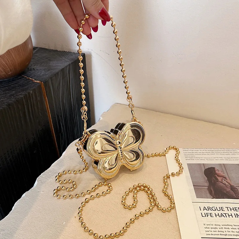 Mini butterfly bag small metal shoulder bag womens crossbody box bag 241023