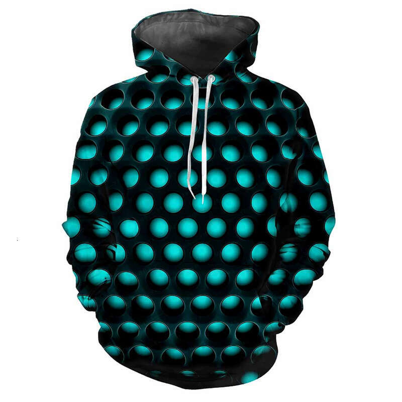 Shine Hole D Printing Hoodie Personality Street Harajuku Drawstring Pullover Sweatshirt Hip Hop Trend Autumn New Hooded Coat rawstring