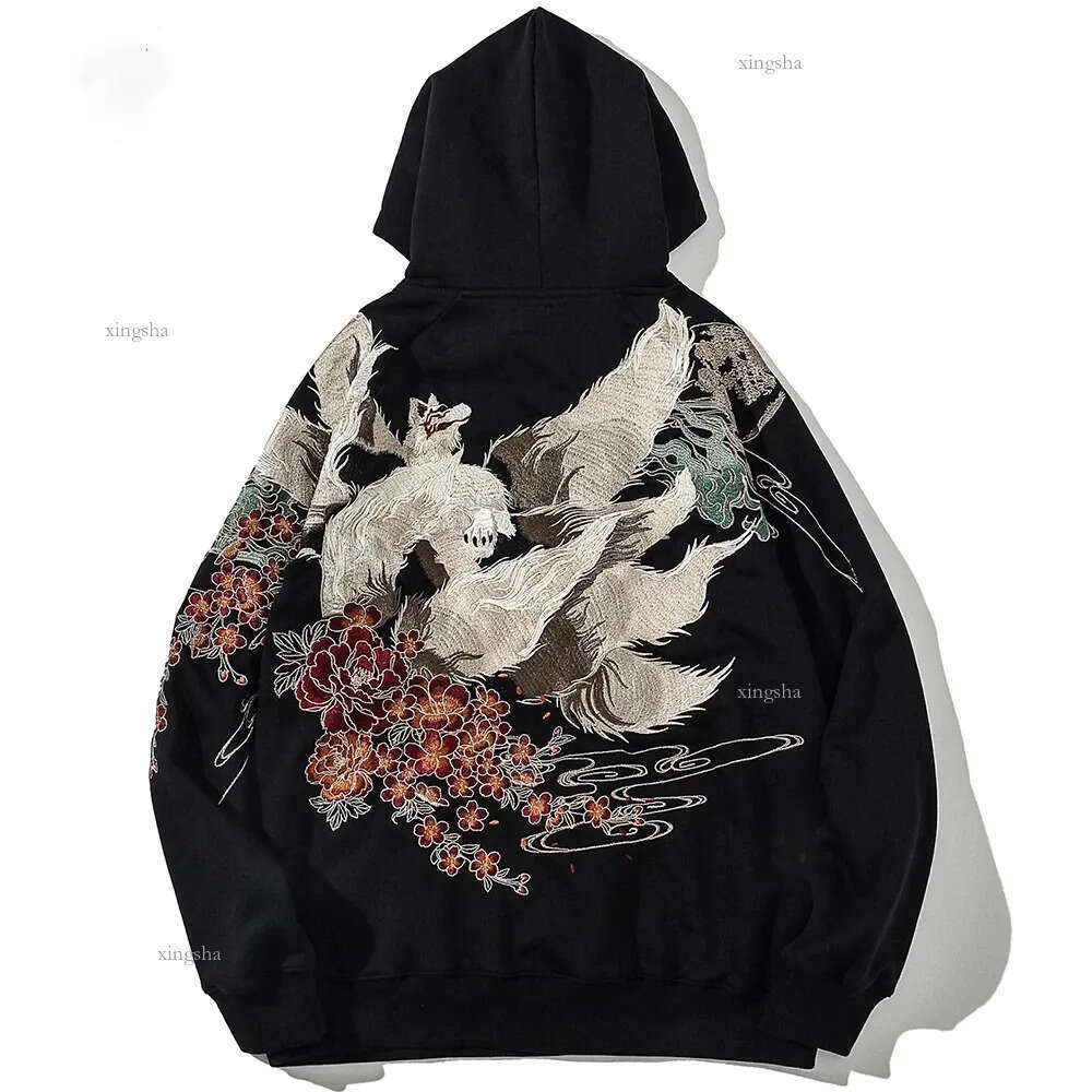 Men's Hoodies Sweatshirts Aolamegs Wholesale Link Men's Hip Hop Hoodies Chinese Dragon Embroidery Sweatshirt Harajuku Hooded Pullover High S