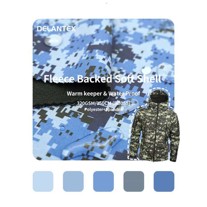 camouflage softshell fabric Hoodie Fabric Two Fabrics Bonded Polar Fleece