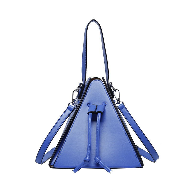 Fashion Women Leather Shoulder Handbags - Black hot & White PU Triangle Crossbody Bag