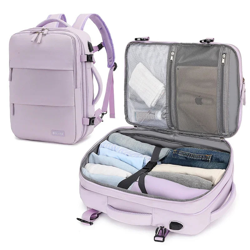 Aircraft travel backpacks suitable for Wamen and Man large capacity backpacks waterproof and multifunctional expandable backpacks 241023