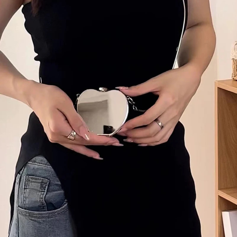 Womens mini smooth acrylic round small bag fashionable mini square bag single shoulder cross body coin purse small headphone bag 241023