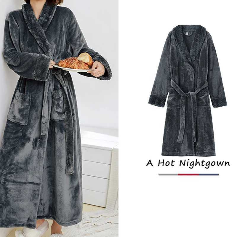Mens bathroom Terry womens casual kimono bathroom winter flannel long robe womens thick Spwear pajamas mens pajamas W241023